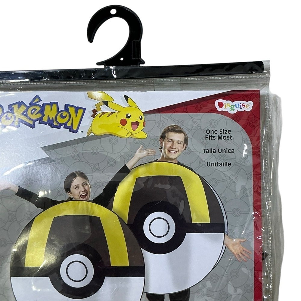 Pokémon Ultra Ball Pop Out Costume Ages 8+ Black White Yellow - Picture 10 of 16